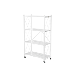 ESTANTERIA DELOS METALICA 4 NIVELES CON RUEDAS BLANCO