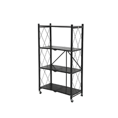 ESTANTERIA DELOS METALICA 4 NIVELES CON RUEDAS NEGRO