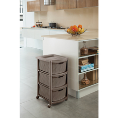 CAJONERA PLASTICA DELOS 3 CAJONES MOCCA - Casa Zeila