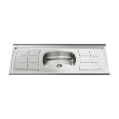 MESADA DELOS ACERO INOXIDABLE 120 CM MESADA CENTRAL OVALADA
