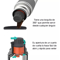 TERMO CONTIGO 1.2 L ACERO INOX CON MANIJA AZUL CARBON - comprar online