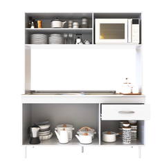 COCINA COMPACTA DELOS 155 CM BLANCO SIN MESADA - comprar online