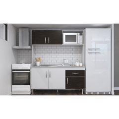 COCINA COMPACTA DELOS 155 CM BLANCO-NEGRO SIN MESADA en internet
