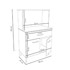 PORTA MICROONDAS DELOS ALFA 80 CM BLANCO - Casa Zeila