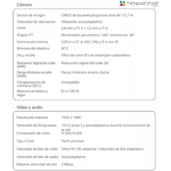 Imagen de EZVIZ CAMARA IP DOMO WIFI 360° 1080P MOTORIZADA ZOOM 8X C8PF