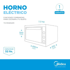 HORNO ELECTRICO MIDEA CONVECCION 32L SILVER - Casa Zeila