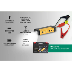 ARRANCADOR GADNIC PARA AUTO MOTO POWERBANK 12000mAh - comprar online