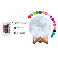 LAMPARA LUNA GADNIC 13 CM 16 COLORES RGB - Casa Zeila