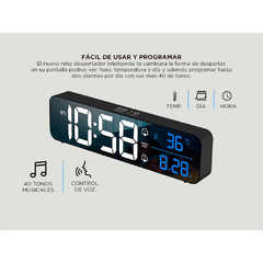 DESPERTADOR LED INTELIGENTE GADNIC 40 TONOS MUSICALES en internet