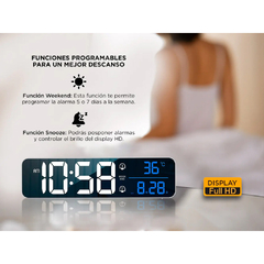 DESPERTADOR LED INTELIGENTE GADNIC 40 TONOS MUSICALES - Casa Zeila