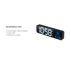 DESPERTADOR LED INTELIGENTE GADNIC 40 TONOS MUSICALES