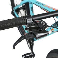 BICICLETA TOP MEGA MTB SUNSHINE RODADO 29 TALLE L CELESTE NARANJA - tienda online
