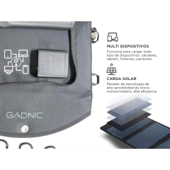 PANEL SOLAR GADNIC 20W CARGADOR USB 5V MD-18 - tienda online