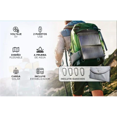 PANEL SOLAR GADNIC 20W CARGADOR USB 5V MD-18 - comprar online