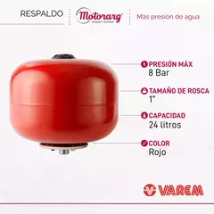 TANQUE HIDROESFERA MOTORARG VAREM 24 LITROS 8 BAR SANITARIO - comprar online