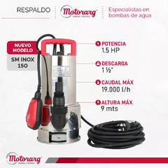 BOMBA PLUVIAL MOTORARG 1.5 HP SM INOX 150 - comprar online