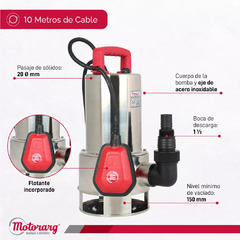 BOMBA PLUVIAL MOTORARG 1.5 HP SM INOX 150 - Casa Zeila