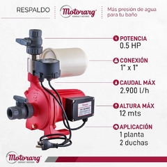BOMBA PRESURIZADORA MOTORARG MODELO TIP PRES 14 HASTA 2 CONSUMOS - TANQUE ELEVADO Y CISTERNA - comprar online