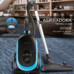 ASPIRADORA SMART TEK 2000W CICLONICA SIN BOLSA - tienda online