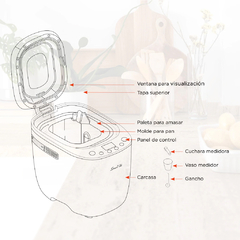 Imagen de FABRICA DE PAN SMART TEK BREAD MASTER 900 GR.