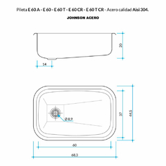 PILETA JOHNSON ACERO SIMPLE E60 en internet