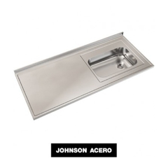MESADA JOHNSON ACERO INOXIDABLE 140 CM PILETA SIMPLE DERECHA
