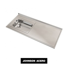 MESADA JOHNSON ACERO INOXIDABLE 120 CM PILETA SIMPLE IZQUIERDA