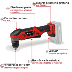 TALADRO ANGULAR EINHELL 18V TE-AD 18 LI-SOLO SIN BATERIA - comprar online