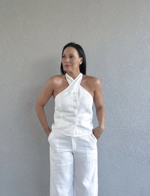 BLUSA LIZ OFF WHITE EM LINHO - comprar online