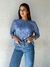 Remera Beta Lunares Flor Azul
