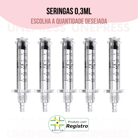 Seringas 0,3ml Unepress com Anvisa