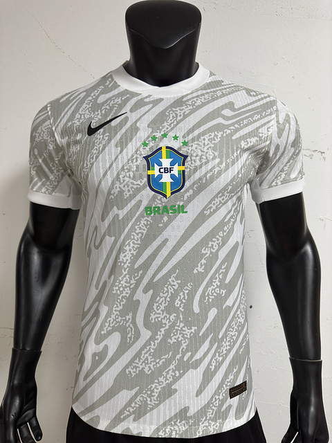 Camisa De goleiro Seleção Brasileira 24/25 Versão Jogador - Branco e Cinza