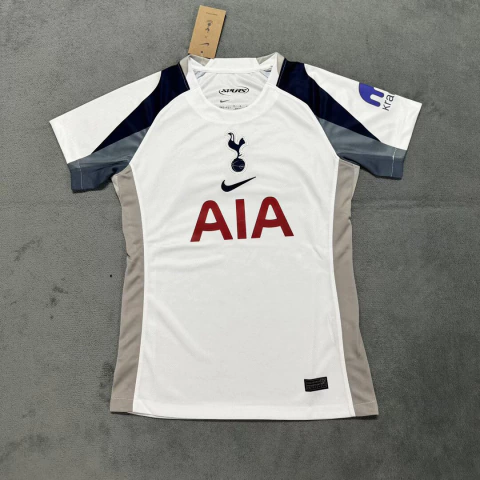 Camisa Tottenham I Feminina 25/26 Branca e Azul Escuro