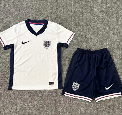 Kit Seleção Inglaterra infantil 2024/2025 Branca e Azul Marinho