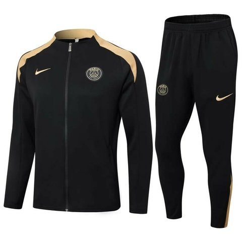 Conjunto Psg 2024/2025 Preta e Dourada - Jaqueta e calça