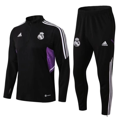 Conjunto Real Madrid 22/23 Preta Manga Longa