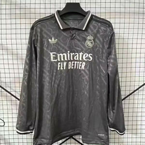 Camisa Real Madrid III 2024/2025 Cinza e Branca - Manga Longa