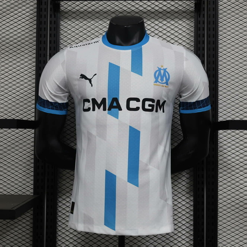 Camisa Olympique De Marseille I 24/25 Versão Jogador - Branca e Azul Celeste