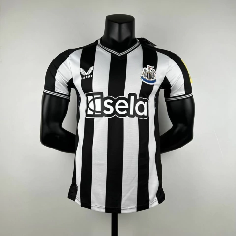 Camisa Newcastle United Home 2023/2024 Versão Jogador - Preta e Branca
