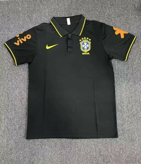 Camisa Polo Seleção Brasileira 24/25 Preta e Amarela