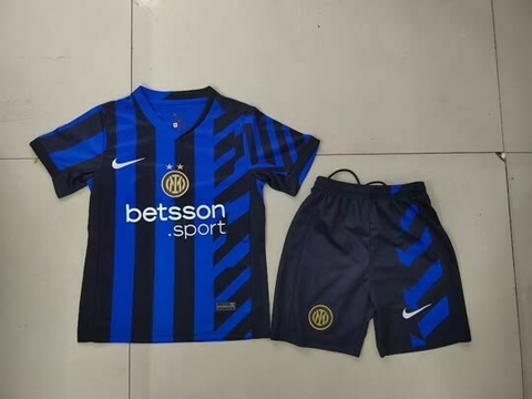 kit Infantil Inter de Milão I 24/25 Azul e Preta