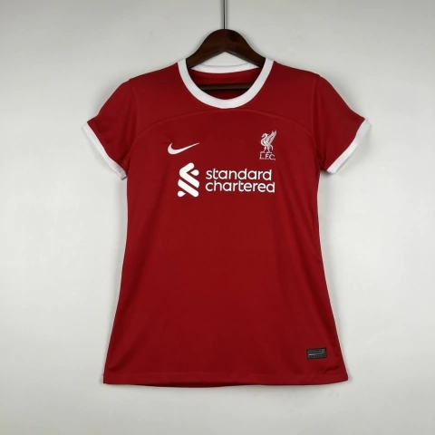 Camisa Liverpool I 23/24 Feminina - Vermelha e Branca
