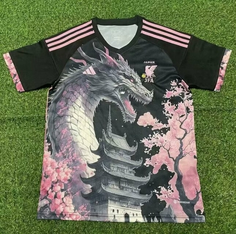 Camisa Seleção Japão Dragão 2024/2025 Preta e Rosa