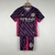 Camisa e Short Manchester City Goleiro 23/24 Infantil - Roxo e Rosa