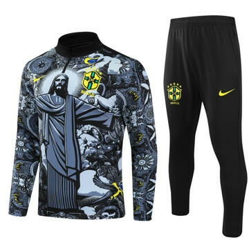 Conjunto seleção brasil 2024/2025 Cinza e Preta - Cristo Redentor