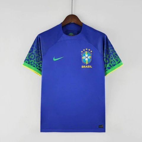 Camisa Reserva Da Seleção Brasil 22/23 Azul e Verde - Copa do Mundo