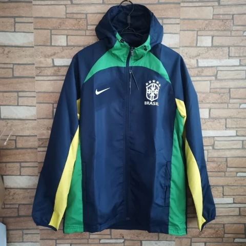 Jaqueta Corta Vento Seleção Brasil impermeável 2022/2023 Azul e Amarela