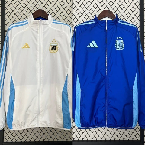 Corta Vento Dupla Face Da Argentina 24/25 Azul e Branca