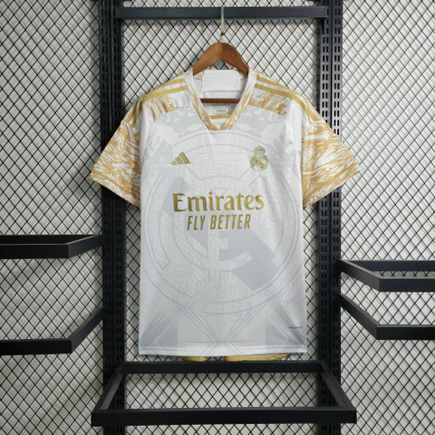 Camisa Real Madrid 23/24 Branca e Dourado - edição especial