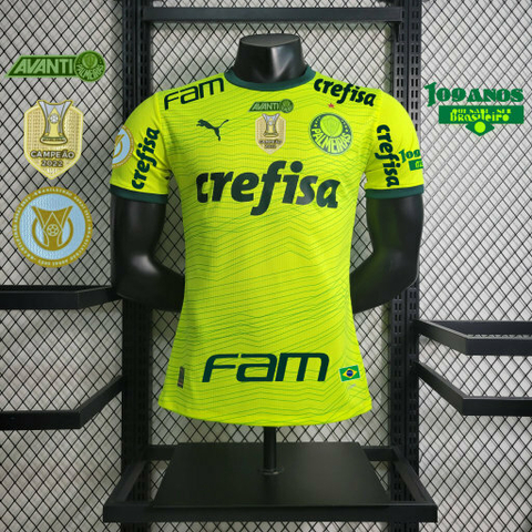Camisa Palmeiras III Com Patrocinadores 22/24 Versão Jogador - Verde Limão + Patch